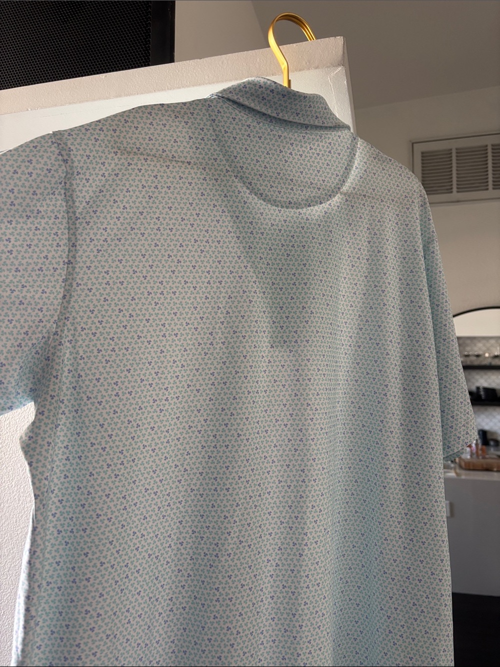 Peter Millar Light Blue & White Micro 3-Prop Polo - National PGA Resort Logo - Picture 6 of 6